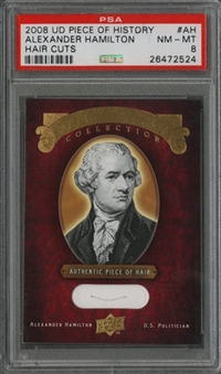 2008 Upper Deck Piece of History "Hair Cuts" #AH Alexander Hamilton – PSA NM-MT 8